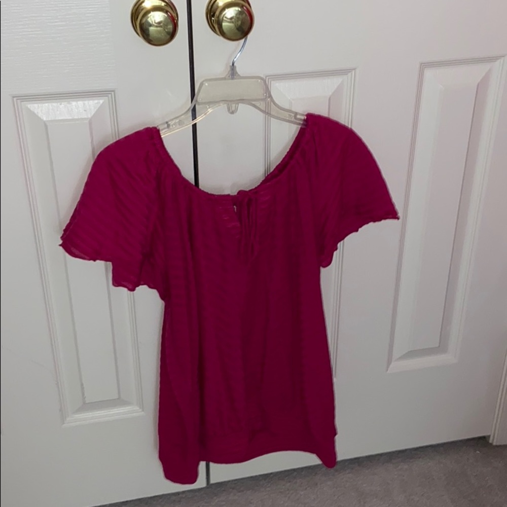 Route 66 fancy hot pink blouse